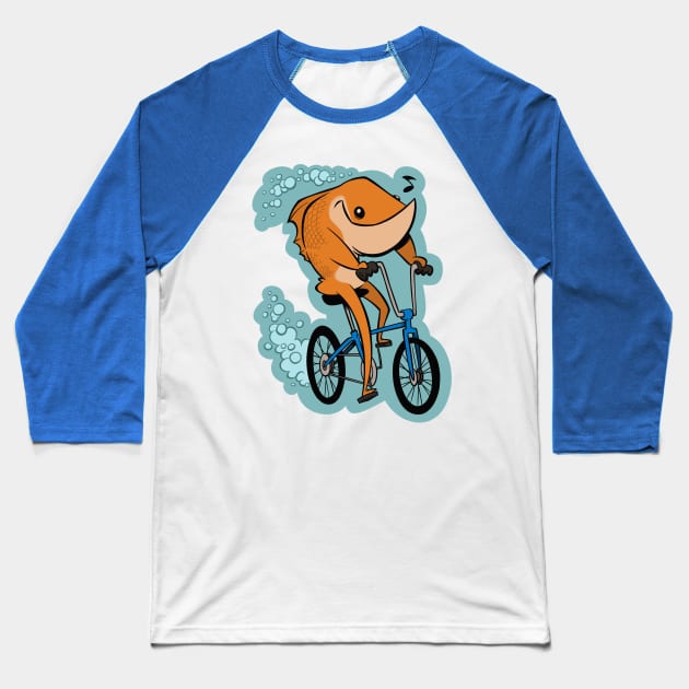 A Fish Needs a Bicycle. Baseball T-Shirt by westinchurch